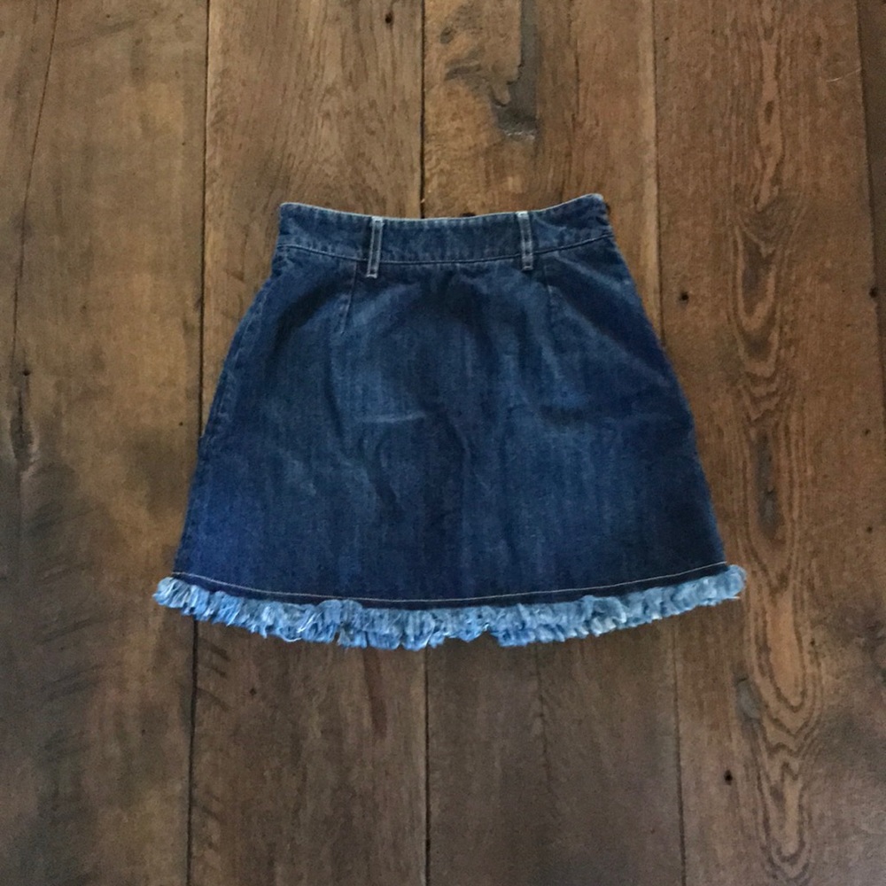 NWOT Each X Other Frayed Denim Mini Skirt